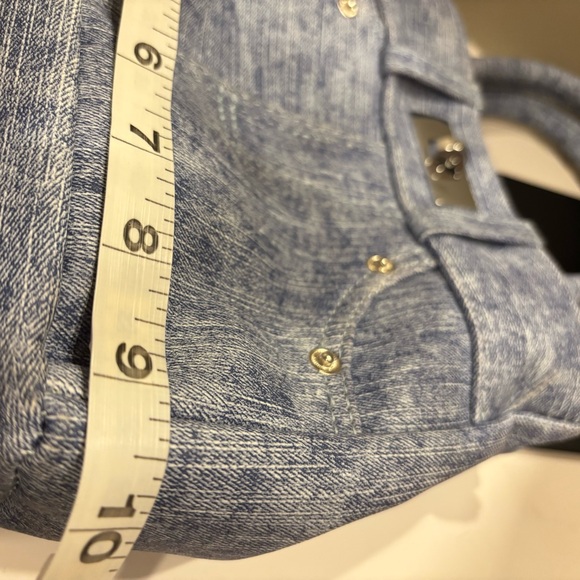 BLUE DENIM Mini Vinyl crossbody & handle Bag by Luna Earth NWT - Picture 5 of 6